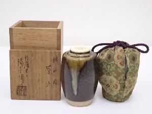 膳所焼　岩崎新定造　肩衝茶入　□z